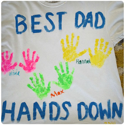 Diy Father's Day Handprint T-Shirt