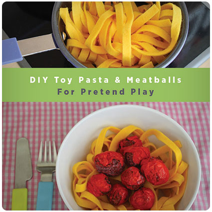 Diy Toy Pasta and Meatballs Pretend Food