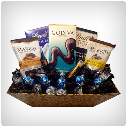 Godiva, Lindt, & Marich Chocolate Sea Salt Gift Basket