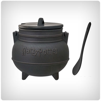 Harry Potter Black Cauldron Ceramic Soup Mug with Spoon