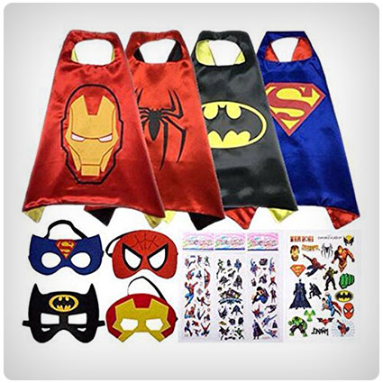 Hero Dress Up Satin Capes with Felt Masks