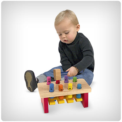 Melissa & Doug Deluxe Pounding Bench Wooden Toy With Mallet