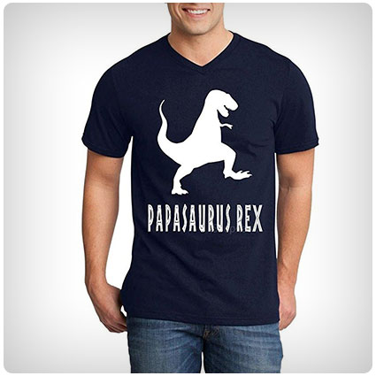 Papasaurus Rex Men's V-Neck T-Shirt