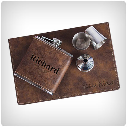 Personalized Leatherette Flask