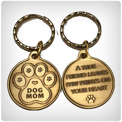 A True Friend Leaves Paw Prints On Your Heart Keychain