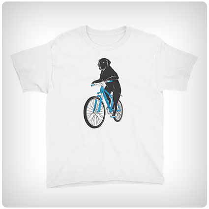 Black Labrador Retriever On A Bike T-shirt