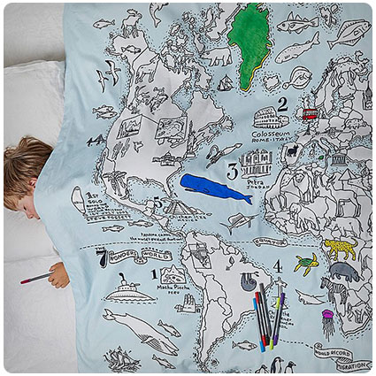 Color Your Own Map Duvet