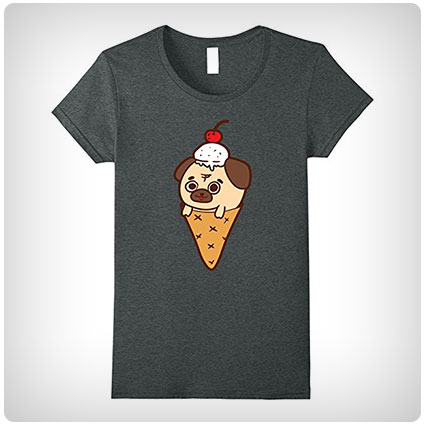 Cute Pug Ice Cream Cone T-Shirt