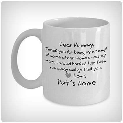 Dear Mommy Personalized Dog Mom Mug