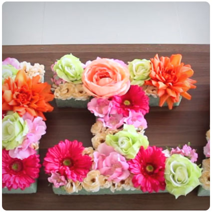 Diy Flower Letter Decor