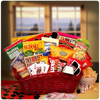 Fun and Games! Activity and Snack Gift Basket