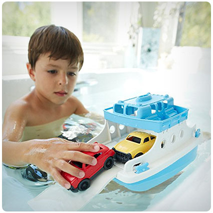 Green Toys Ferry Boat with Mini Cars Bathtub Toy