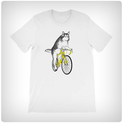 Husky On A Bicycle T-shirt