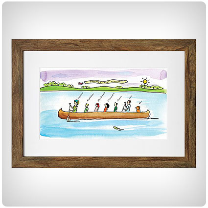 Personalized Family Canoe Art