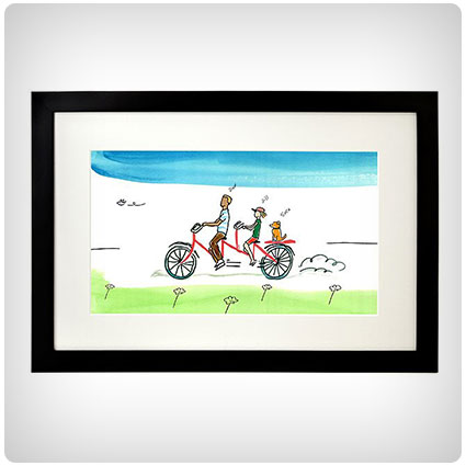 Personalized Family Tandem Bike Art