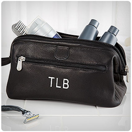 Personalized Leather Toiletry Bag