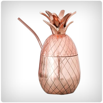 Pineapple Tumbler Copper-Finish Cocktail Mug