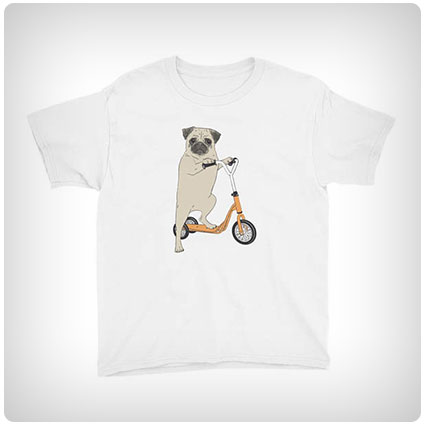 Pug On A Scooter T-shirt