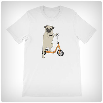 Pug On A Scooter T-shirt