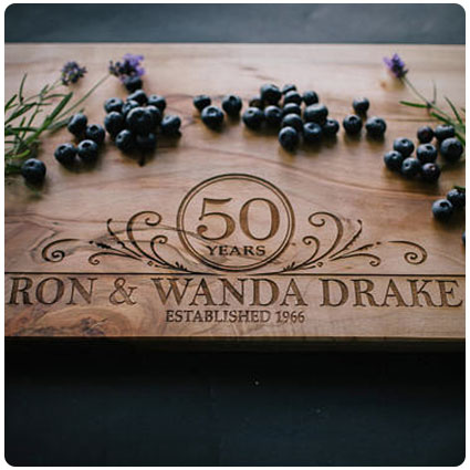 50th Wedding Anniversary Personalized Cutting Board