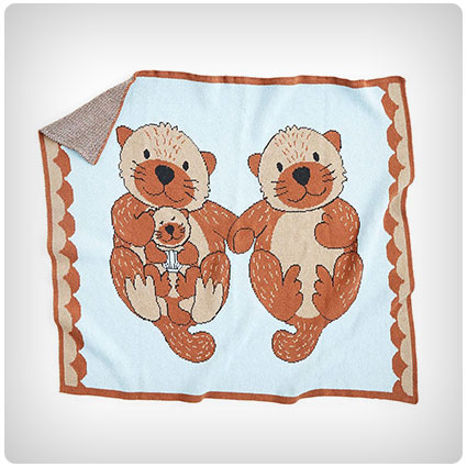 Cuddling Otters Baby Blanket