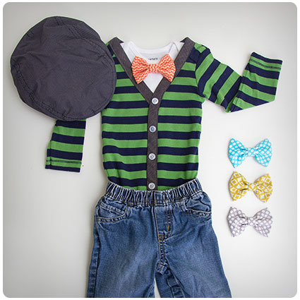 Diy Baby Boy Cardigan Onesie (with interchangeable bow)