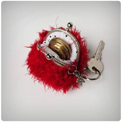 Fluffy Mini Coin Purse with Keychain