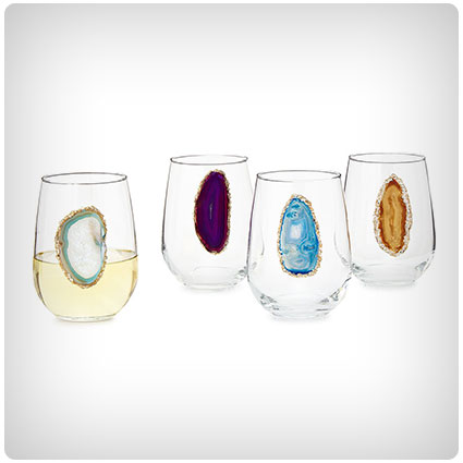 Geode Stemless Wine Glasses