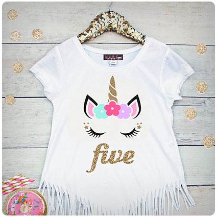 Girls Unicorn 5th Birthday Shirt