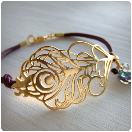 Gold Peacock Bracelet