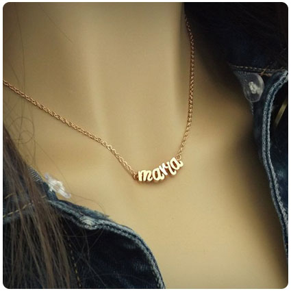 Lowercase Cursive Script Name Necklace