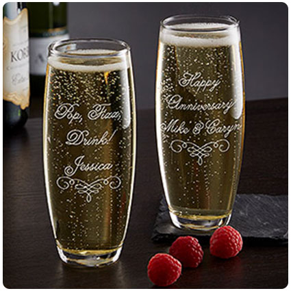 Personalized Stemless Champagne Flute