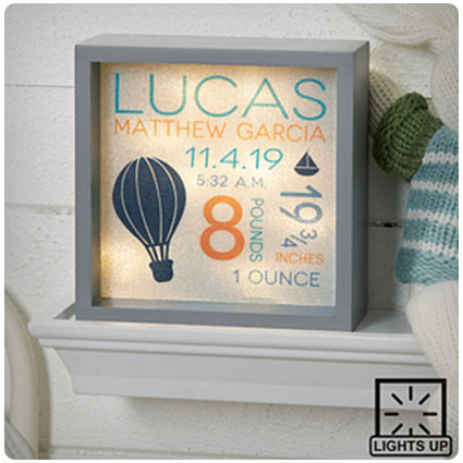 Sweet Baby Boy Personalized LED Light Shadow Box