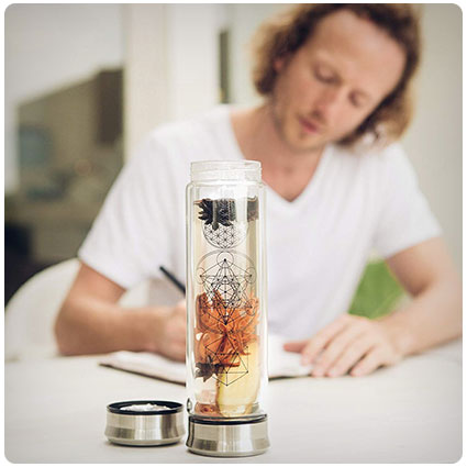 The Sacred Glass Tumbler with Infuser and Strainer for Tea