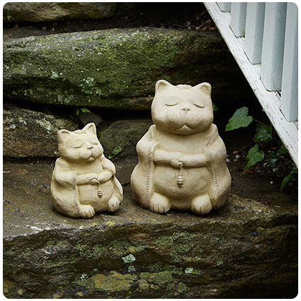 Zen Cat Garden Sculpture