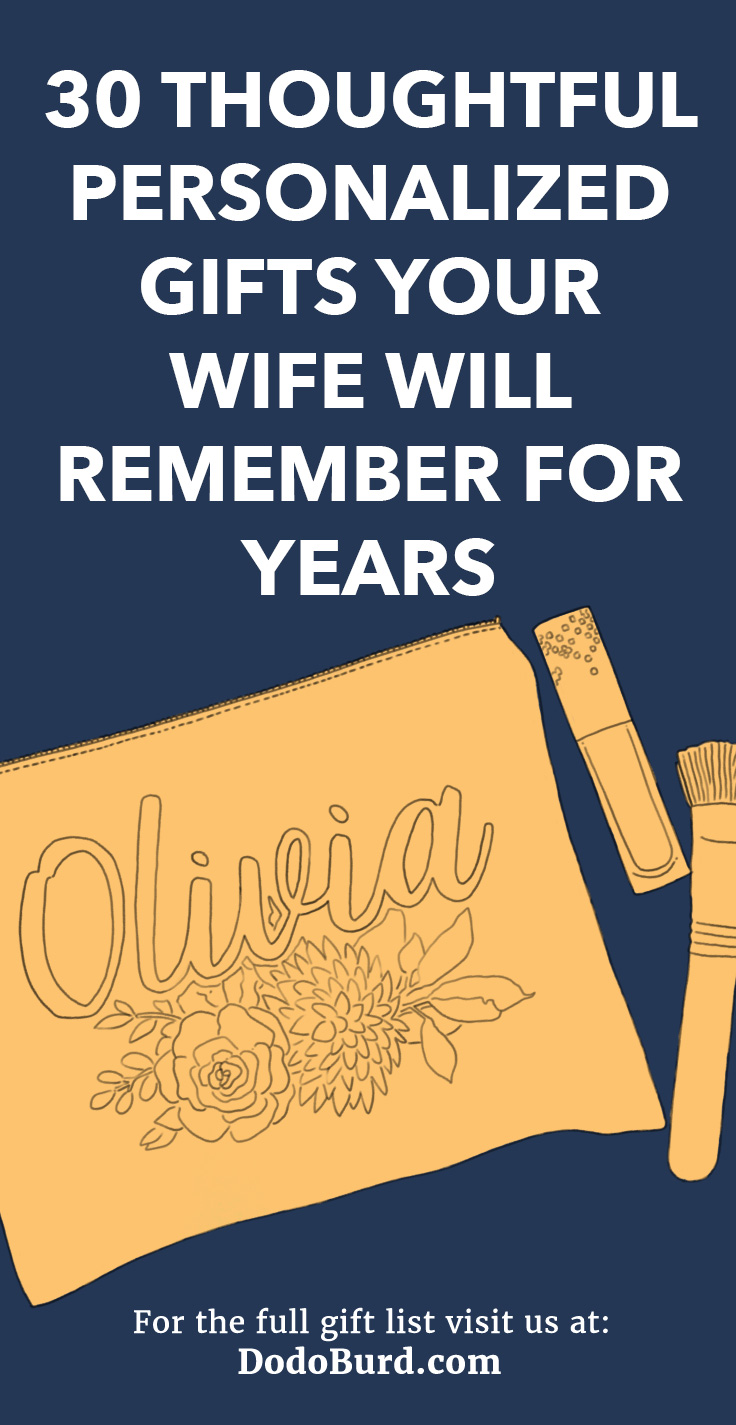 Check out this ‘personalized gifts for wife’ list that features jewelry, keepsakes and practical gifts, for a present she’ll never forget.